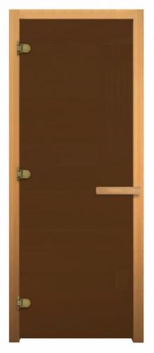 Дверь для бани Бронза Матовая 1800х700мм (8мм, 3 петли 716 GB) (Магнит) (ХВОЯ)