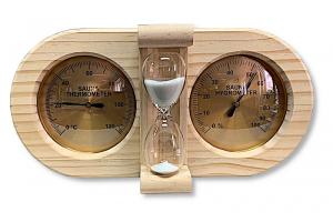 Термогигрометр с песочными часами ТГ-30 сосна
