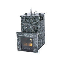 Дровяная печь Анапа закрытый кожух, боковое подключение, сталь AISI 430, пироксенит