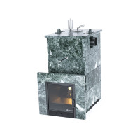 Дровяная печь Анапа закрытый кожух, боковое подключение, сталь AISI 321, змеевик