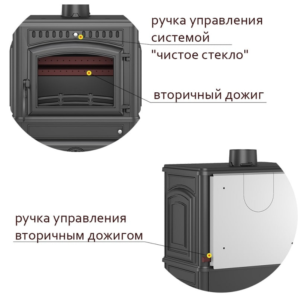 Печь-камин Везувий LV-12S Антрацит