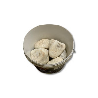 Камни для бани Белый кварц отборный обвалованный ведро (60-150 мм) 10кг (Урал)