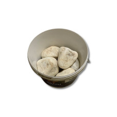 Камни для бани Белый кварц отборный обвалованный ведро (60-150 мм) 10кг (Урал)